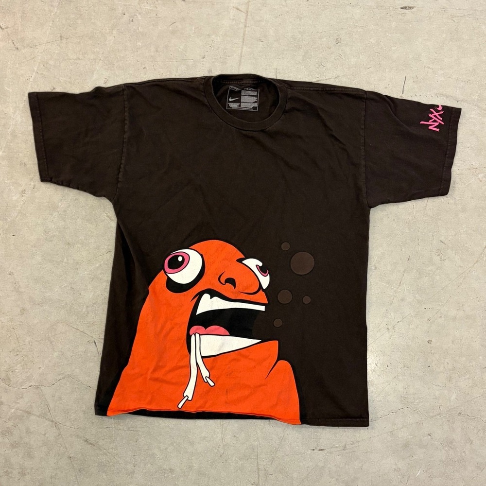 Nike Nyx Vintage Graphic T-Shirt Brown Orange Character Rare Y2K Streetwear L